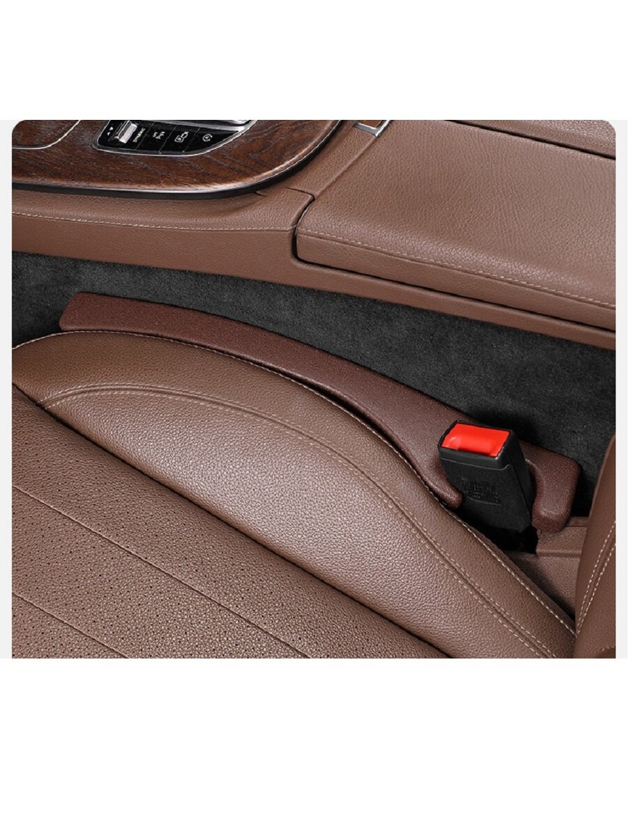 Заглушки между сиденьем и консолью/ Автомобильный валик для щелей сидений / Заглушка-уплотнитель коричневый