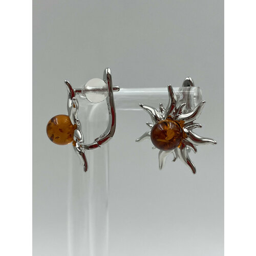 Серьги с подвесками AMBER Land, янтарь прессованный