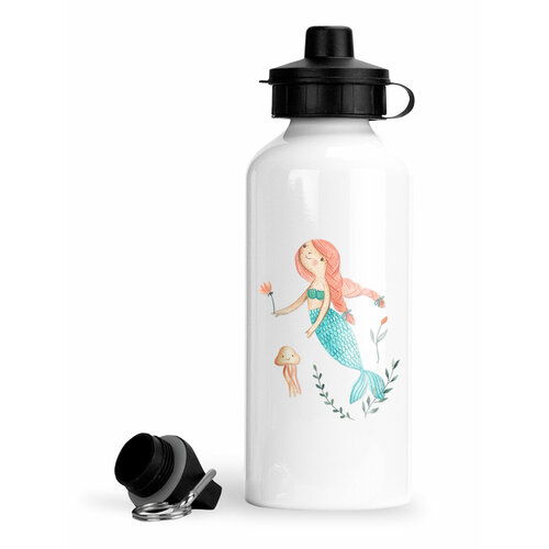 фото Спортивная бутылка русалка с розовыми волосами luzimuzi