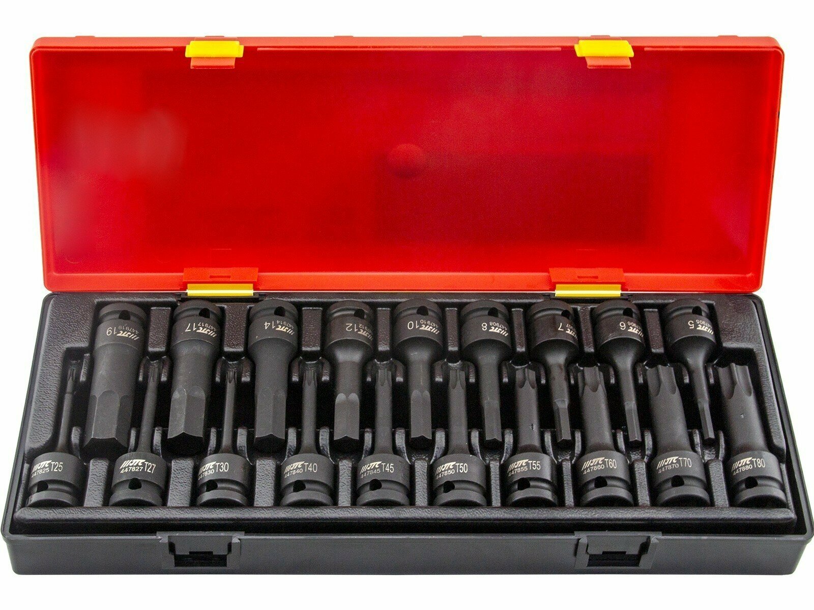 Набор головок ударных TORX, HEX 1/2" (в кейсе) 19шт Jtc - фото №7