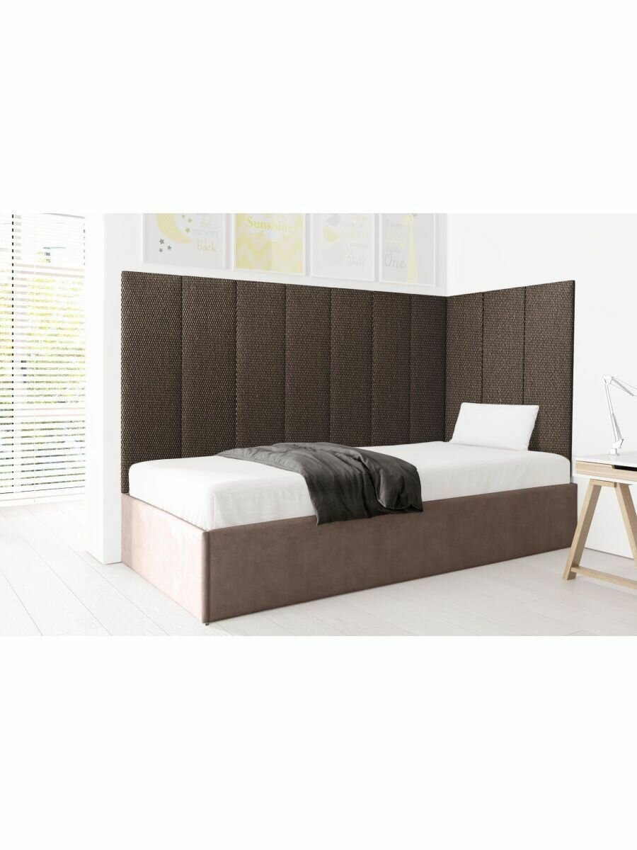 Стеновая панель; мягкая панель; изголовье кровати 30*100 см 4 шт; коричневый