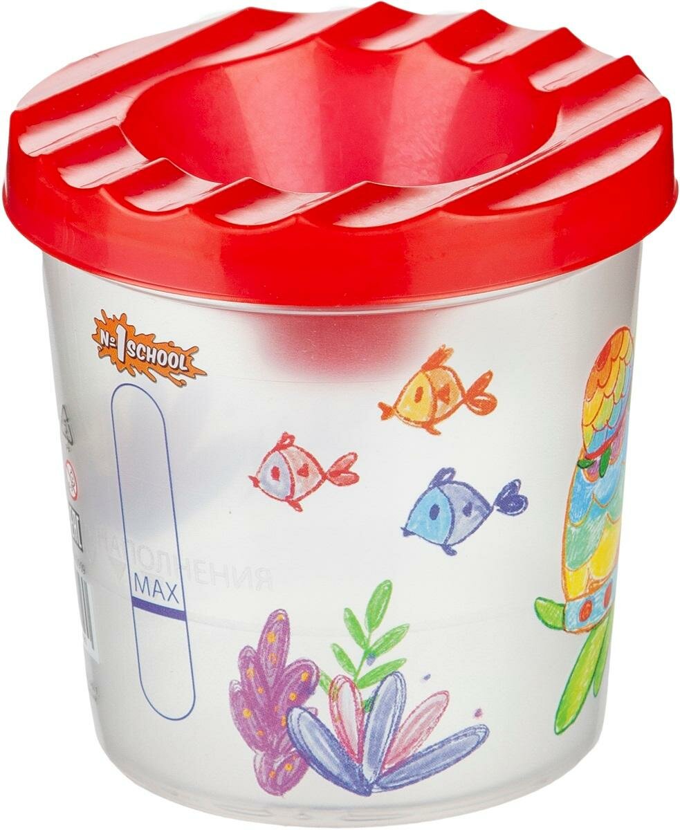 фото Емкость для воды №1 School Шустрики cтакан-непроливайка(стакан+крышка)