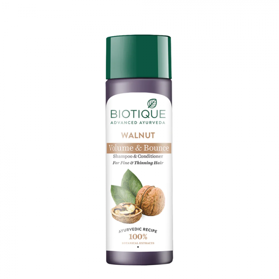 Шампунь для волос "Объем и упругость" с грецким орехом Walnut Volume & Bounce Shampoo Biotique | Биотик 120мл