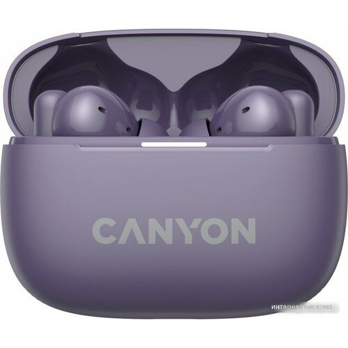 Наушники Canyon OnGo 10 ANC TWS-10 (фиолетовый) беспроводные наушники edifier gm3 plus с микрофоном bluetooth v5 3 tws белые