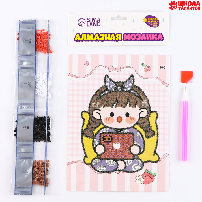 фото Алмазная вышивка с частичным заполнением «Цуи», 13,7 × 18,3 см, картон