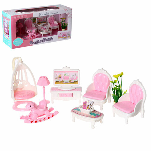 Игровой набор мебели для кукол «Семейная усадьба: гостиная» стол напольная лампа разноцветный мозаика 65x65 см кухонный квадратный с принтом