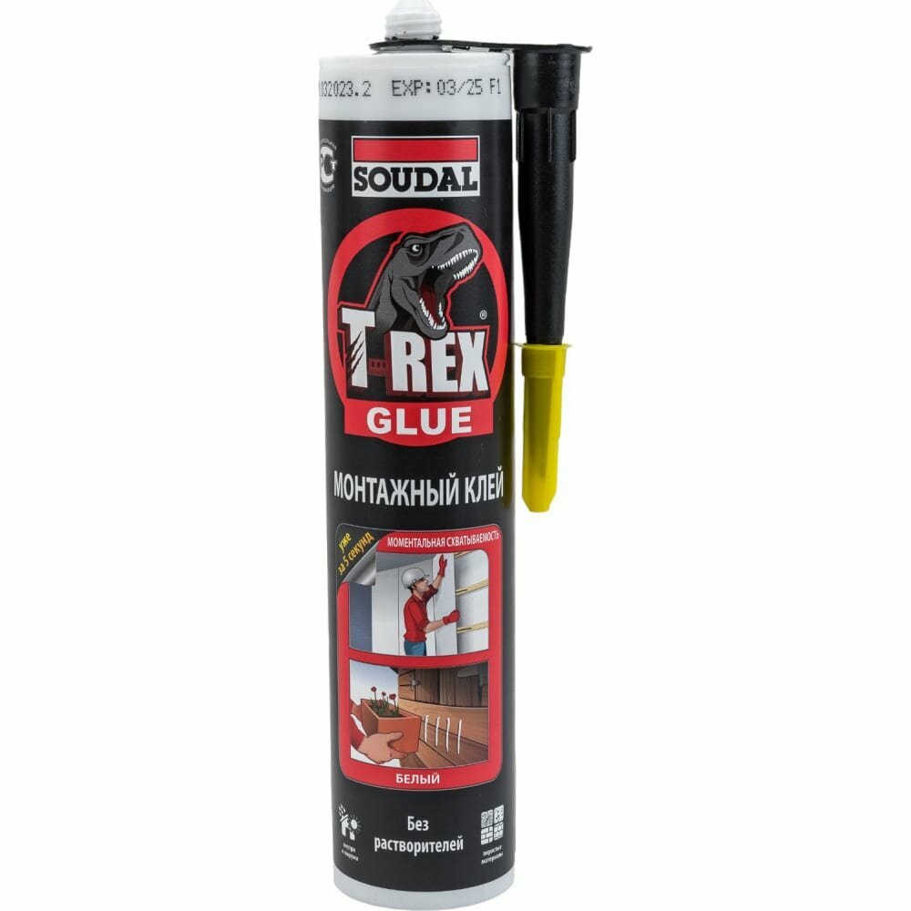 SOUDAL T-REX моментальная схватываемость 380г. Белый RED old 134923