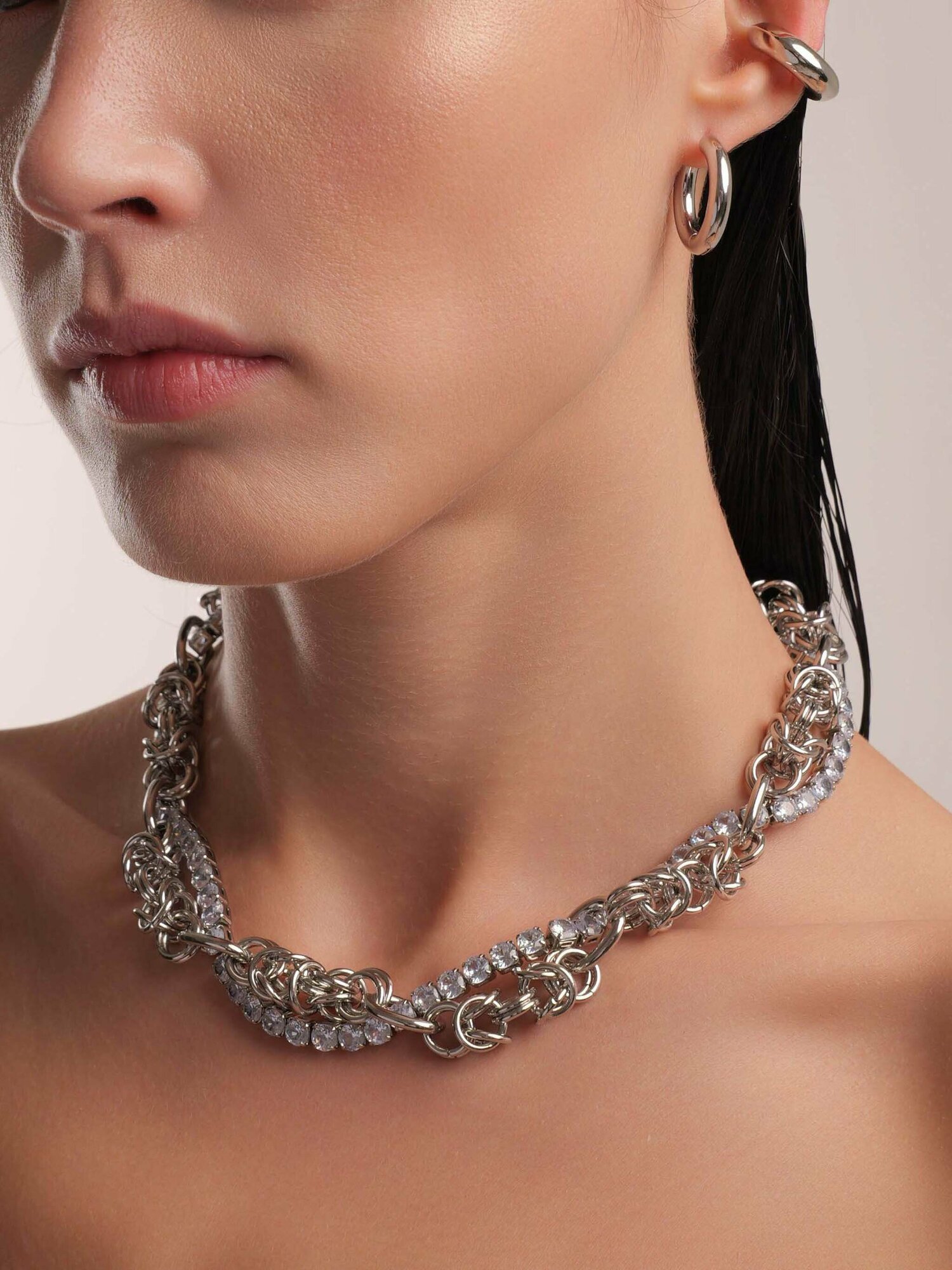 Колье RUSHEV, фианит, длина 48 см, серебро — фото 1