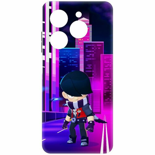 Чехол-накладка Krutoff Soft Case Brawl Stars - Эдгар для TECNO Spark 20 Pro черный чехол накладка krutoff soft case brawl stars эдгар для tecno spark 20 черный