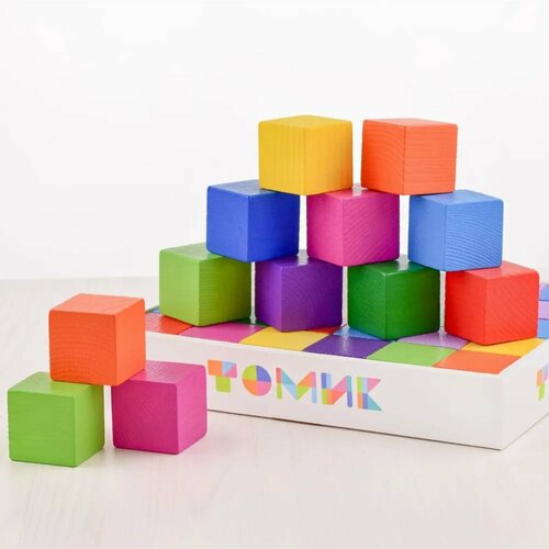 Кубики «Цветные» 30 шт. малышарики 4 кубика
