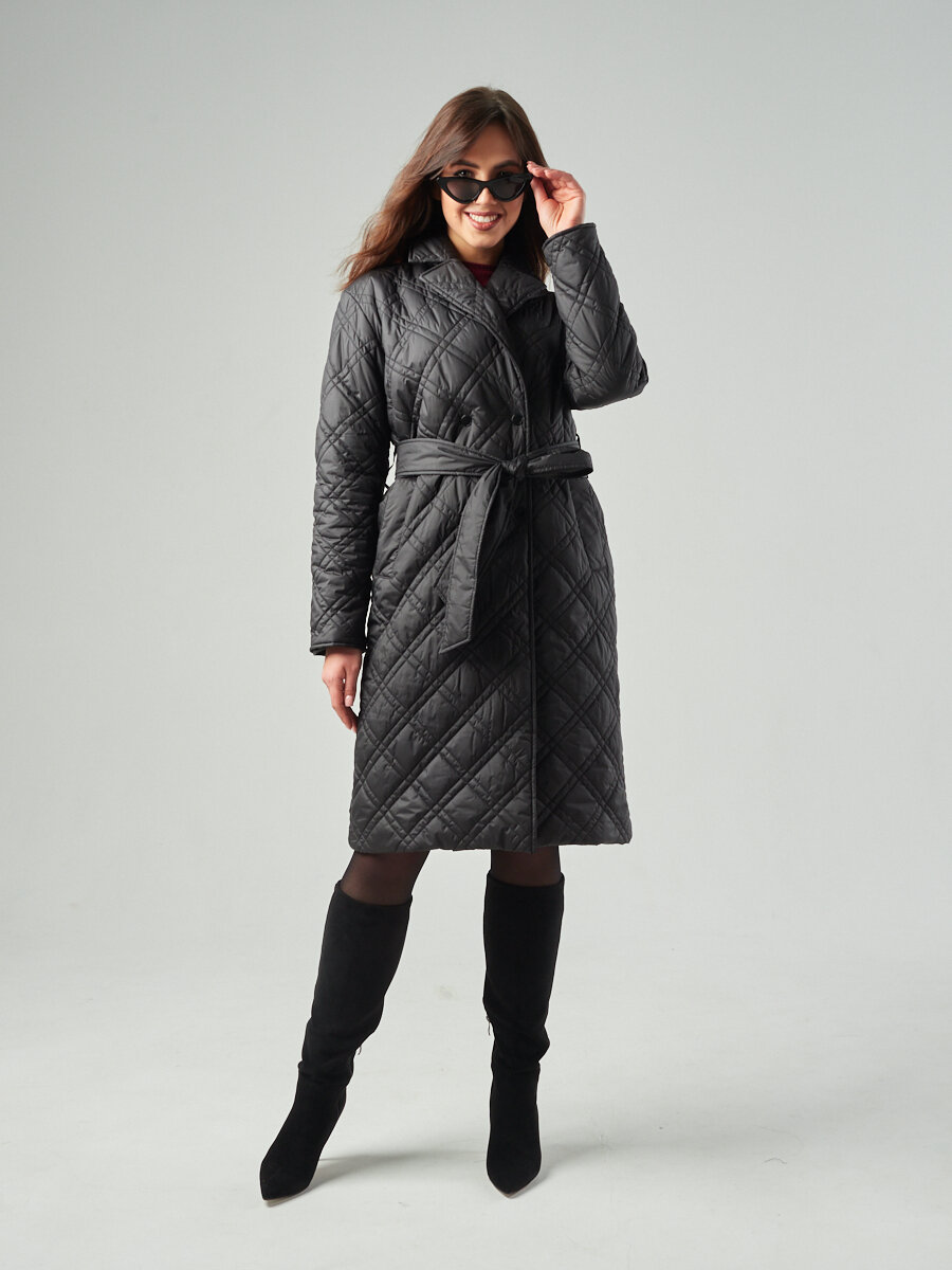 Пальто женское утепленное арт. 15189 цвет: черный размер 170-100-108