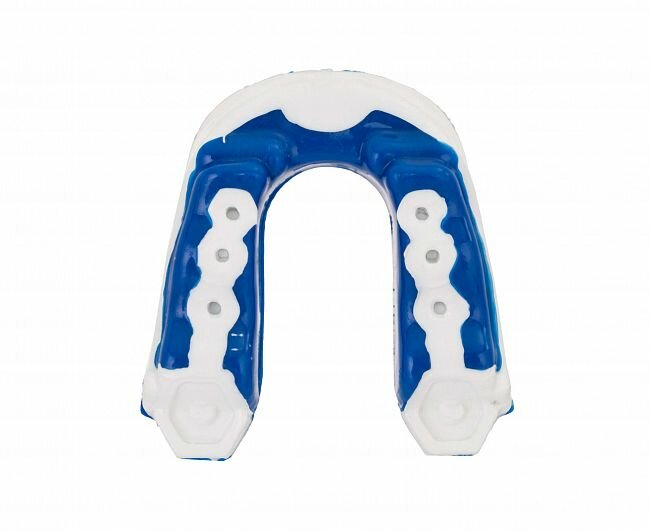 C503 Капа одночелюстная Clinch Prime Triple Layer Mouthguard бело-прозрачно-синяя (размер Senior) - Clinch