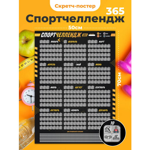 Спортивный планер тренировок и питания недатированный на год