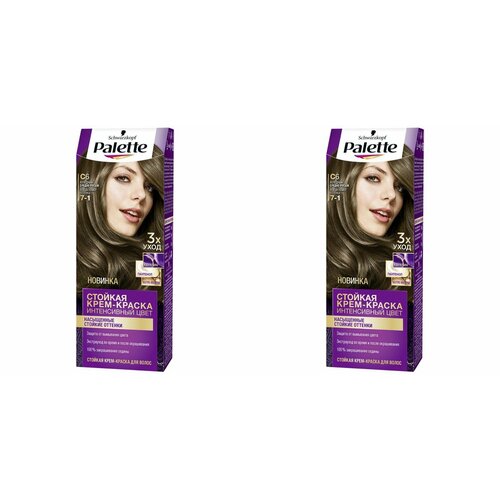 Palette Краска для волос, С6/7-1 холодный средне-русый, 110 мл, 2 шт. palette краска для волос с6 холодный средне русый 12 упаковок
