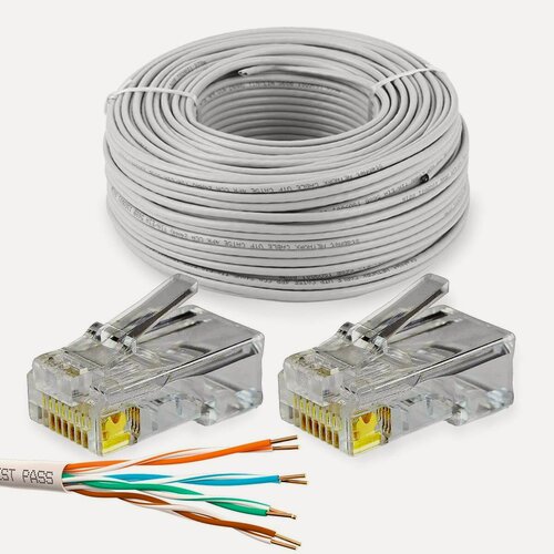 Изображение товара Кабель UTP4 cat.5E CU 100 метров PS-link UTP-CU100 с коннекторами RJ-45