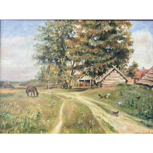 Картина Постоялый двор 30х40 см холст на картоне масло 25000₽