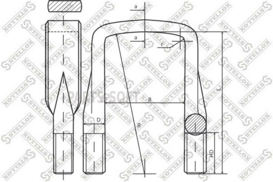 STELLOX 8464213SX 84-64213-SX_стремянка! 82xM20x1.5x232-U \ DAF 95XF/CF65/CF75/IV/CF85/IV/XF95/105