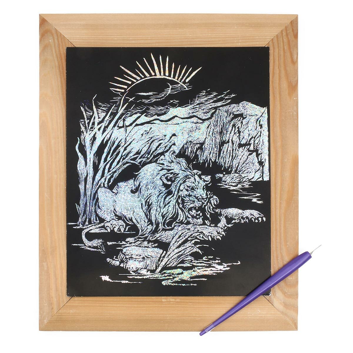 Набор для творчества детский 'Гравюра с изображением льва' Айрис