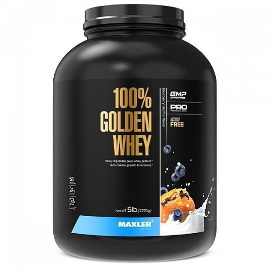 Maxler 100% Golden Whey Protein 2270 гр 5 lb (Maxler) Черничный маффин