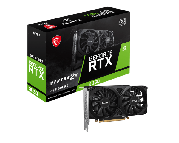 Видеокарта MSI GeForce RTX 3050 VENTUS 2X 6G OC, Ret