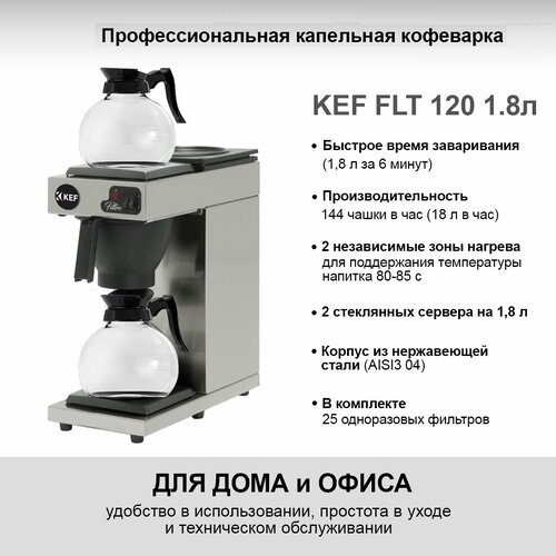 Фильтр-кофемашина KEF FLT 120 Inox 18 л 36 л FLT120-2x18LInox 2099000₽