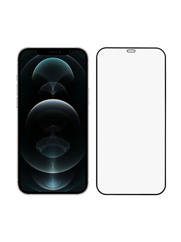 Защитное стекло 2,5D для Apple iPhone 12 pro Max, 0.3 мм, черная рамка, NN 900334