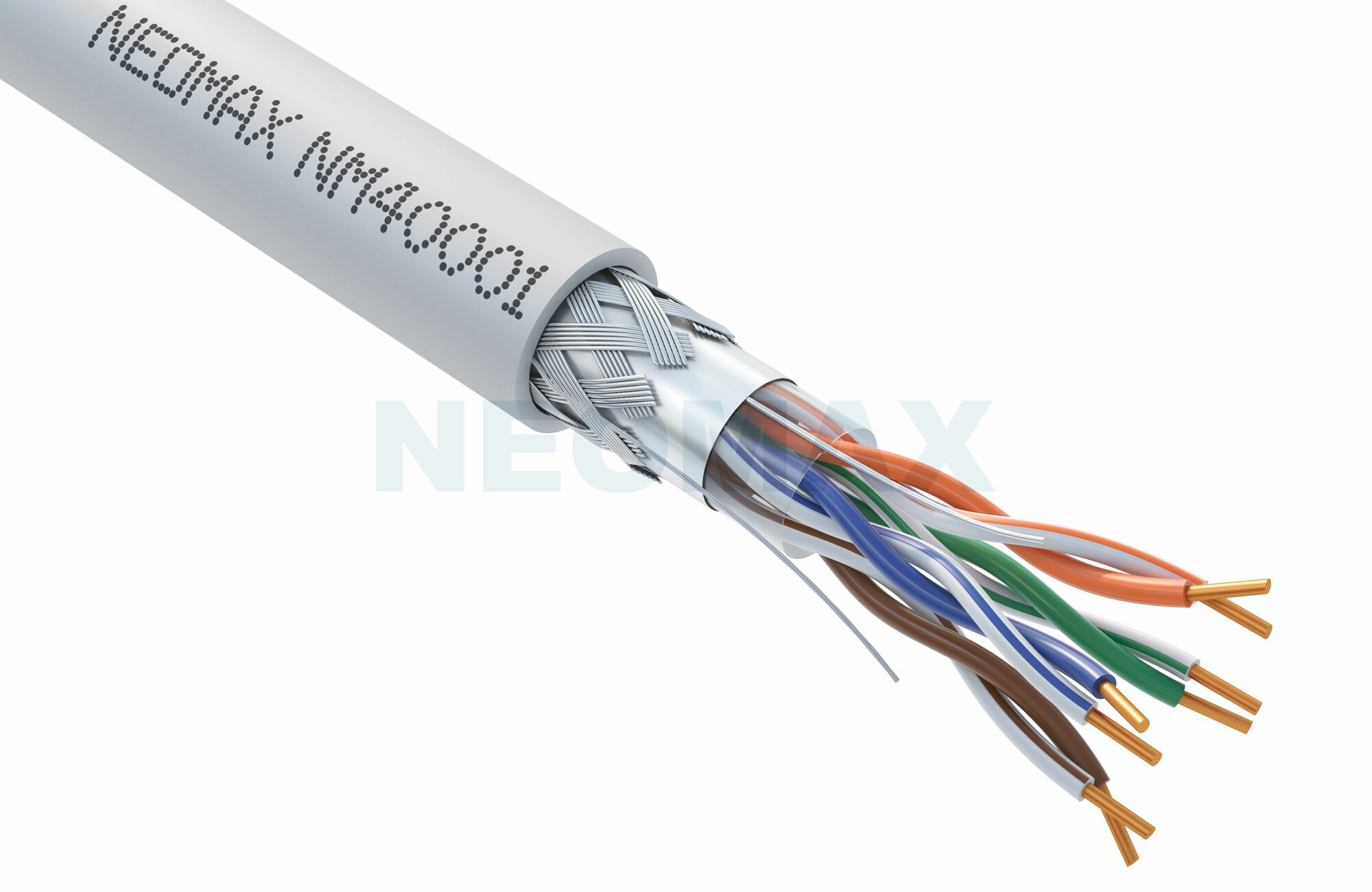 Кабель витая пара NEOMAX NM40001 SF/UTP cat.5e 4 пары (305 м) 0.52 мм (24 AWG) одножильный, чистая медь, PVC jacket