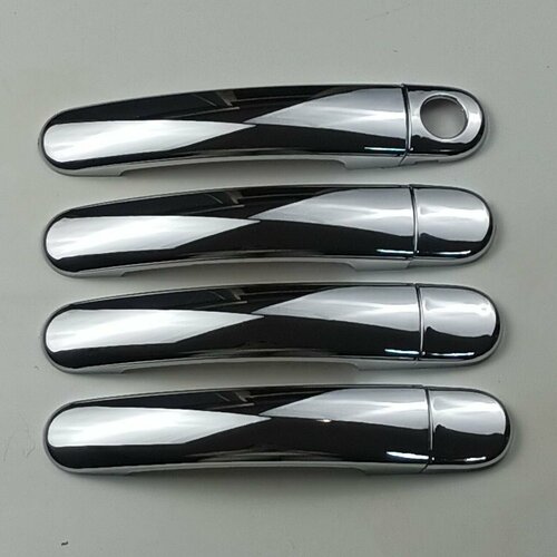 Хром накладки на ручки для Volkswagen Polo V 2009-2020 седан, комплект на 4 двери, ABS-пластик