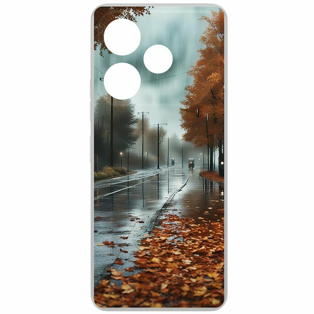 Чехол-накладка Krutoff Clear Case Осенний дождь для TECNO Pova 6