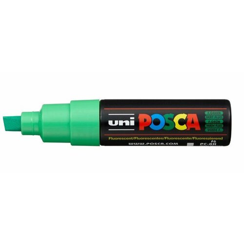 маркер posca pc 8k флуоресцентно жёлтый до 8 0 мм скошенный наконечник f2 Маркер POSCA PC-8K, флуоресцентно-зелёный, до 8.0 мм, скошенный наконечник № F6,