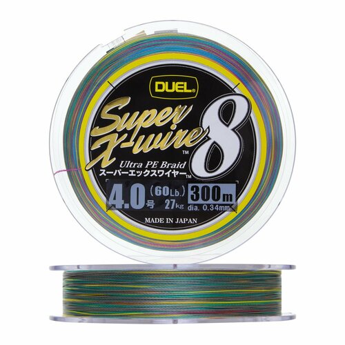 шнур плетеный duel pe super x wire 8 150m 0 8 5color yellow marking 7kg 0 15mm Шнур плетеный Duel PE Super X-Wire 8 #4 0,34мм 300м (5Color-Yellow Marking)