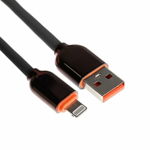 Кабель Lightning - USB, 6 A, оплётка PVC, 1 метр, серый кабель ritmix lightning usb плетеный металлический 1 метр серый rcc 426