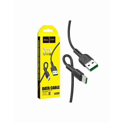 Кабель USB - Type-C Hoco X33 (5A) Черный usb кабель type c hoco x33 5a surge charging белый