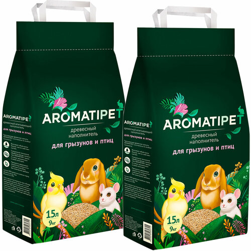 AromatiPet наполнитель древесный для грызунов и птиц (15 + 15 л) древесный наполнитель aromatipet для грызунов и птиц 15л