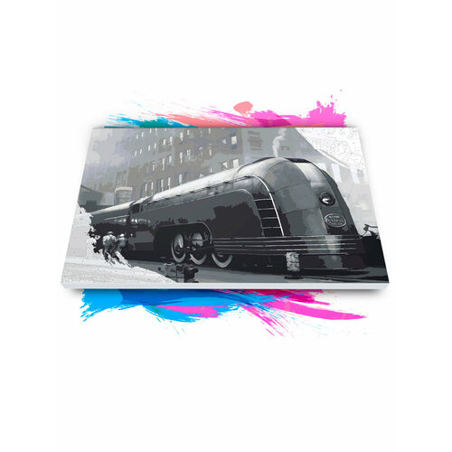 Картина по номерам на холсте Поезд ЧБ, 100 х 150 см картина по номерам на холсте hammali чб 100 х 150 см