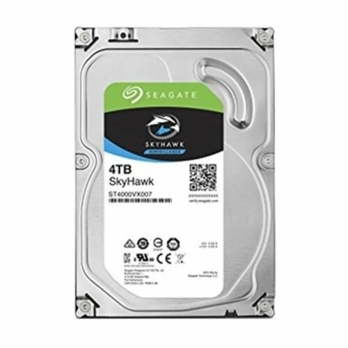 Жесткий диск (HDD) Seagate 4Tb SkyHawk 3.5 (ST4000VX005) жесткий диск seagate sata iii 4tb st4000vx005 surveillance skyhawk 5900rpm 256mb 3 5