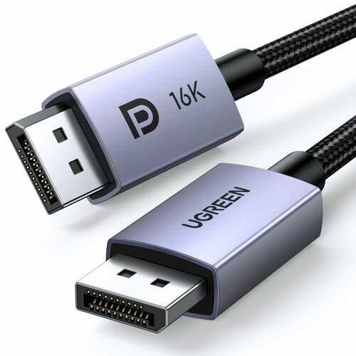 Кабель UGREEN DP118 (25862) Display Port Male To Male 16K Cable. Длина: 3м. Цвет: серый