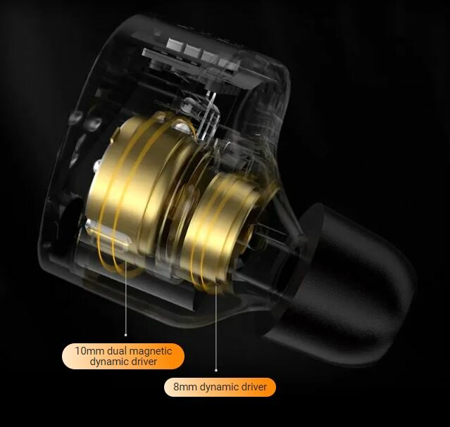 Наушники KZ Castor - Harman Target с улучшенной версией басов - 2 BB*2 - 20-40К Гц - регулировка - микрофон — фото 1