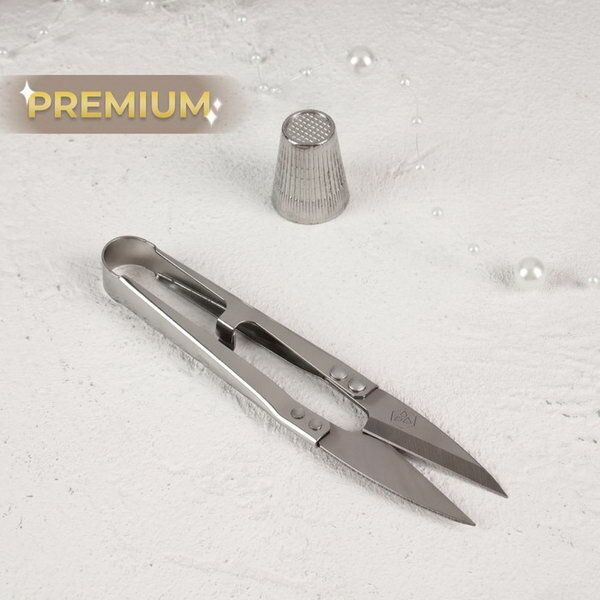 Ножницы для обрезки ниток Premium, стальные, 10.8 см, цвет серебряный, 6 шт.