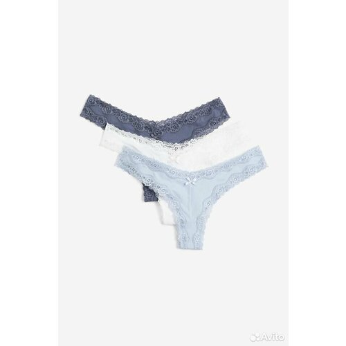 фото Трусы h&m, комплект из 3 шт., размер l, небесно-голубой