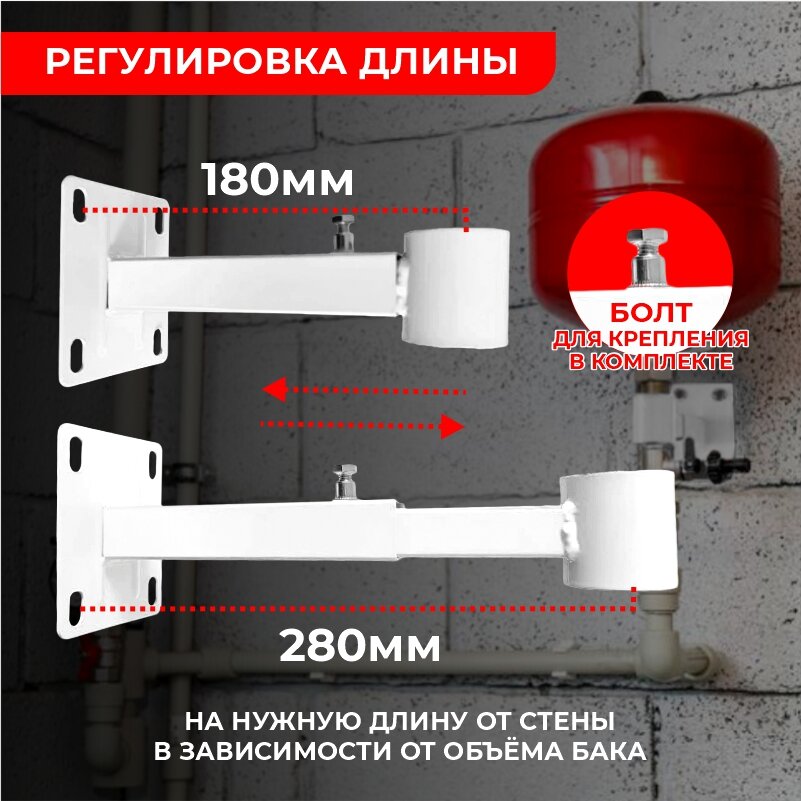 Кронштейн для крепления расширительного бака Thermofix, 3/4", белый — фото 1