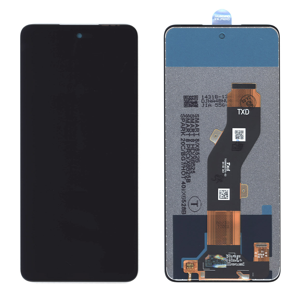 Дисплей для Tecno Spark 20C (BG7n) в сборе с тачскрином черный