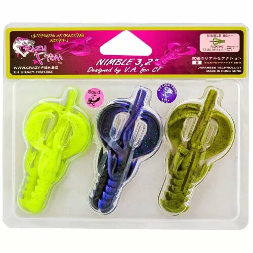 Силиконовая приманка CF (Crazy Fish) Nimble 3.2 72-80-M114-6-F 8см. 6шт.