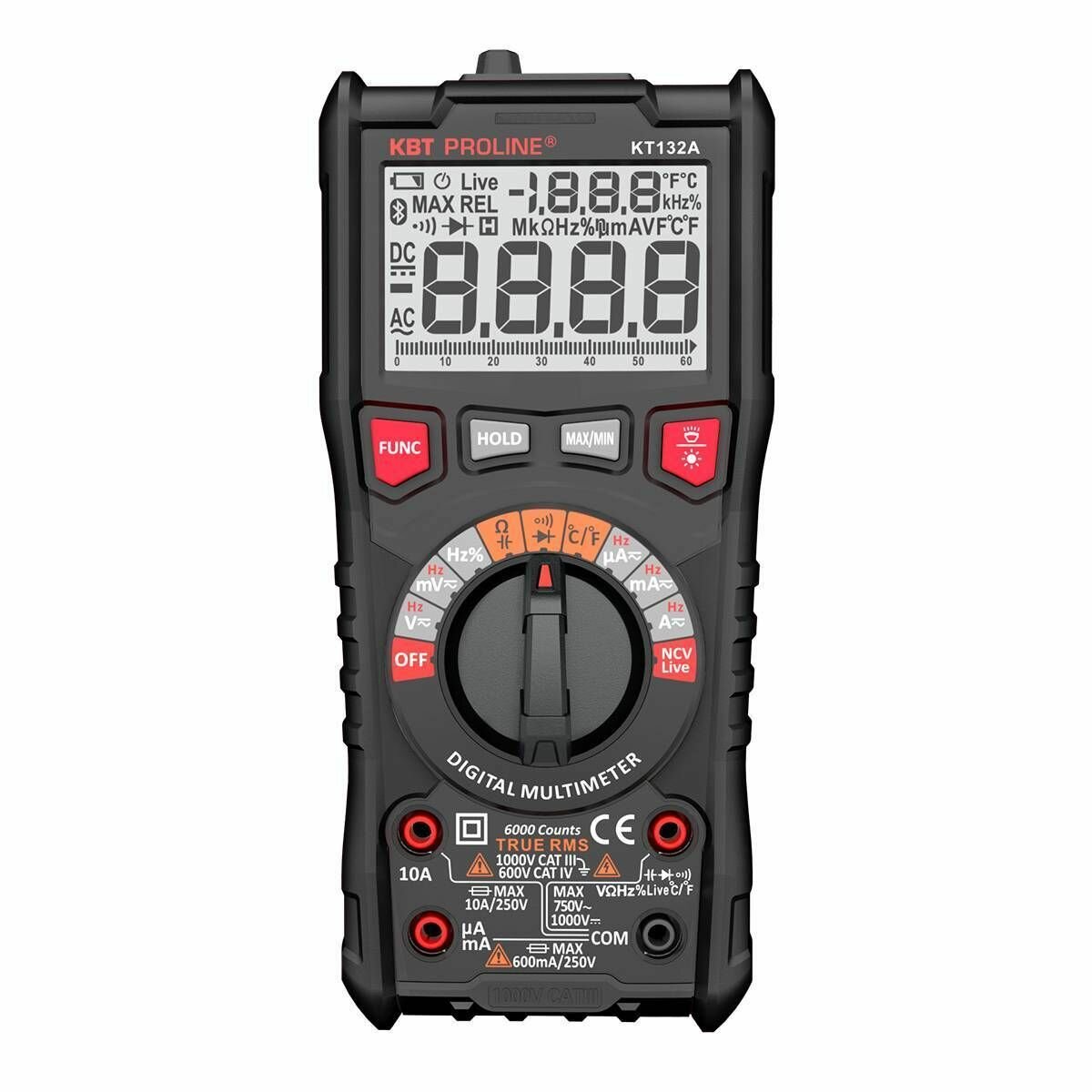Мультиметр цифровой KT 132А серия PROLINE True RMS и автоматическим выбором пределов измерений (КВТ) 91917