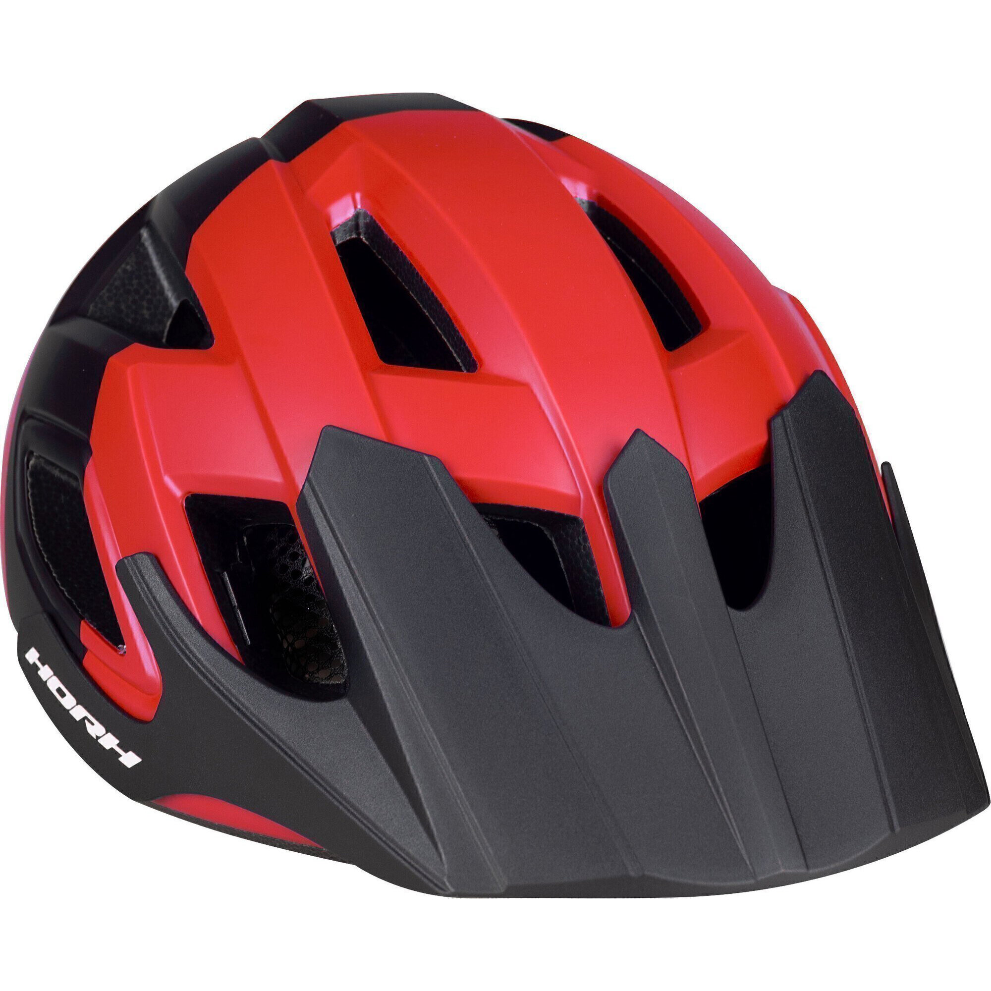 Защитный взрослый шлем для велосипеда/для роликов Horh 39 цвет черно-красно-синий, размер 57-61 cм