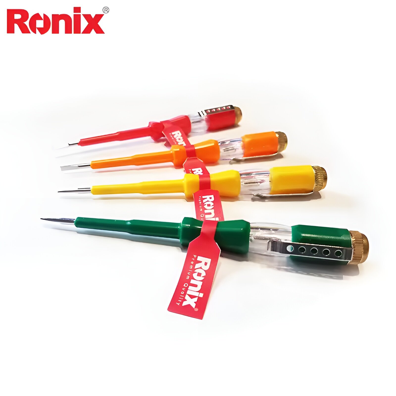 Тестеры Электроизмерительные Индикаторная отвертка RONIX плоская шлицевая 140 мм, индикатор напряжения 120-500V для электрика, рандомный цвет
