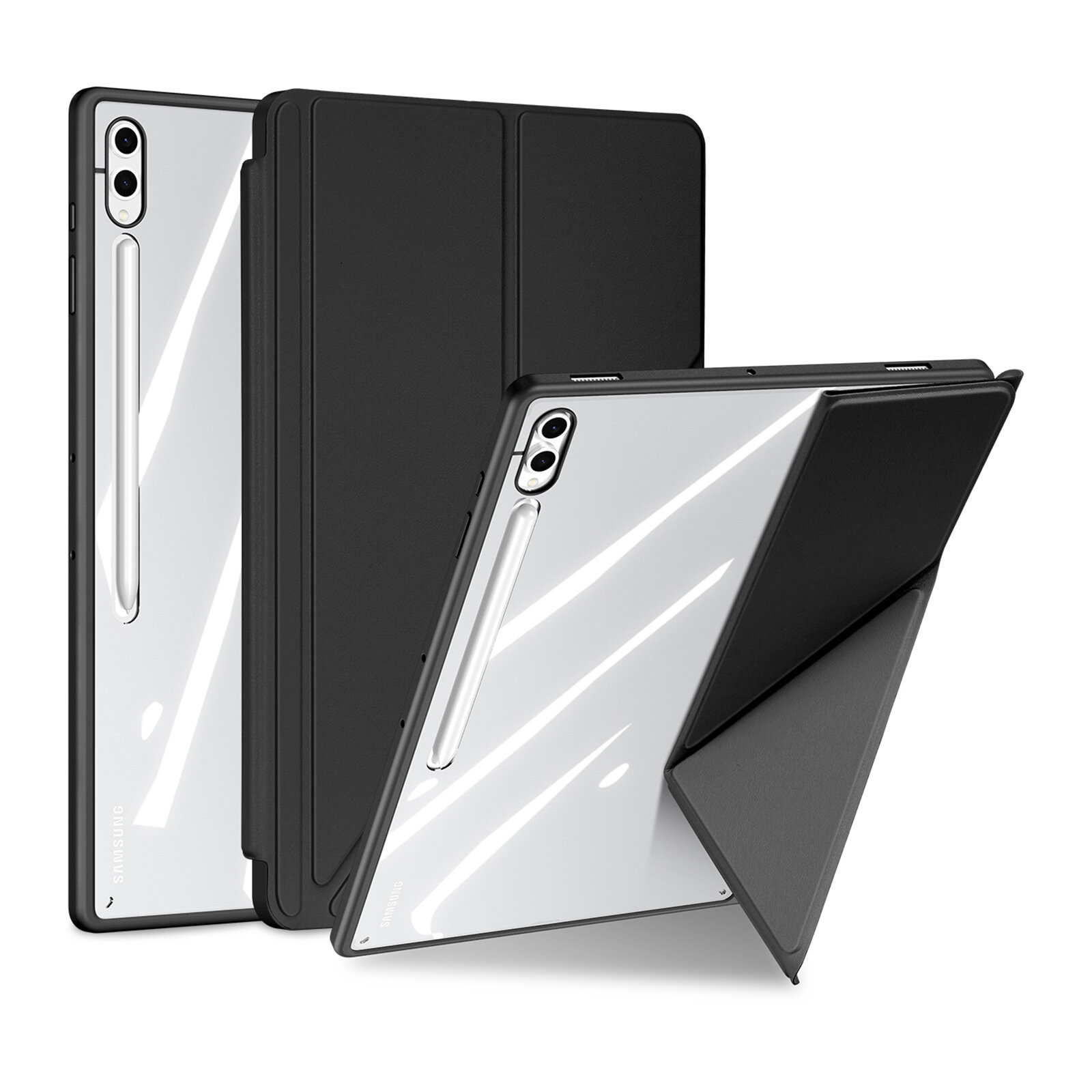 Чехол книжка от Dux Ducis для Samsung Galaxy Tab S9 Ultra, Tab S10 Ultra и Tab S8 Ultra, серия Magi Series Case, с держателем Pencil и функцией автоматического перехода в спящий режим