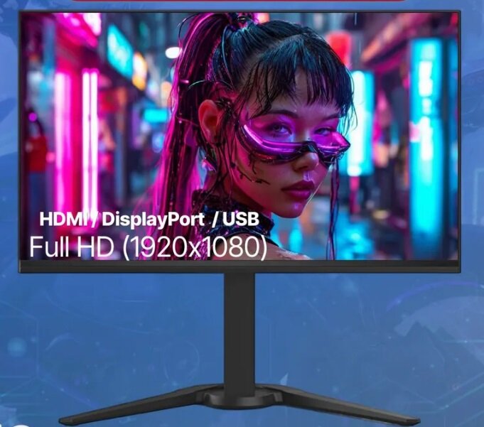 Монитор 23,8" CHiQ LMD24F505-R 1920*1080, 144Hz, IPS LED, 16:9, VGA, DP, HDMI, USB, black