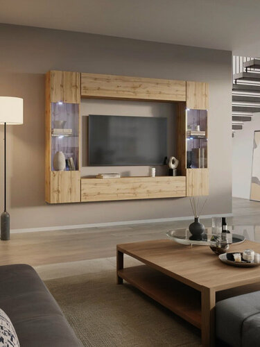 Изображение товара Гостиная Point-К10DV, мебель в гостиную НК-Мебель, Дуб Вотан, 240х170х29 см.(ШхВхГ)