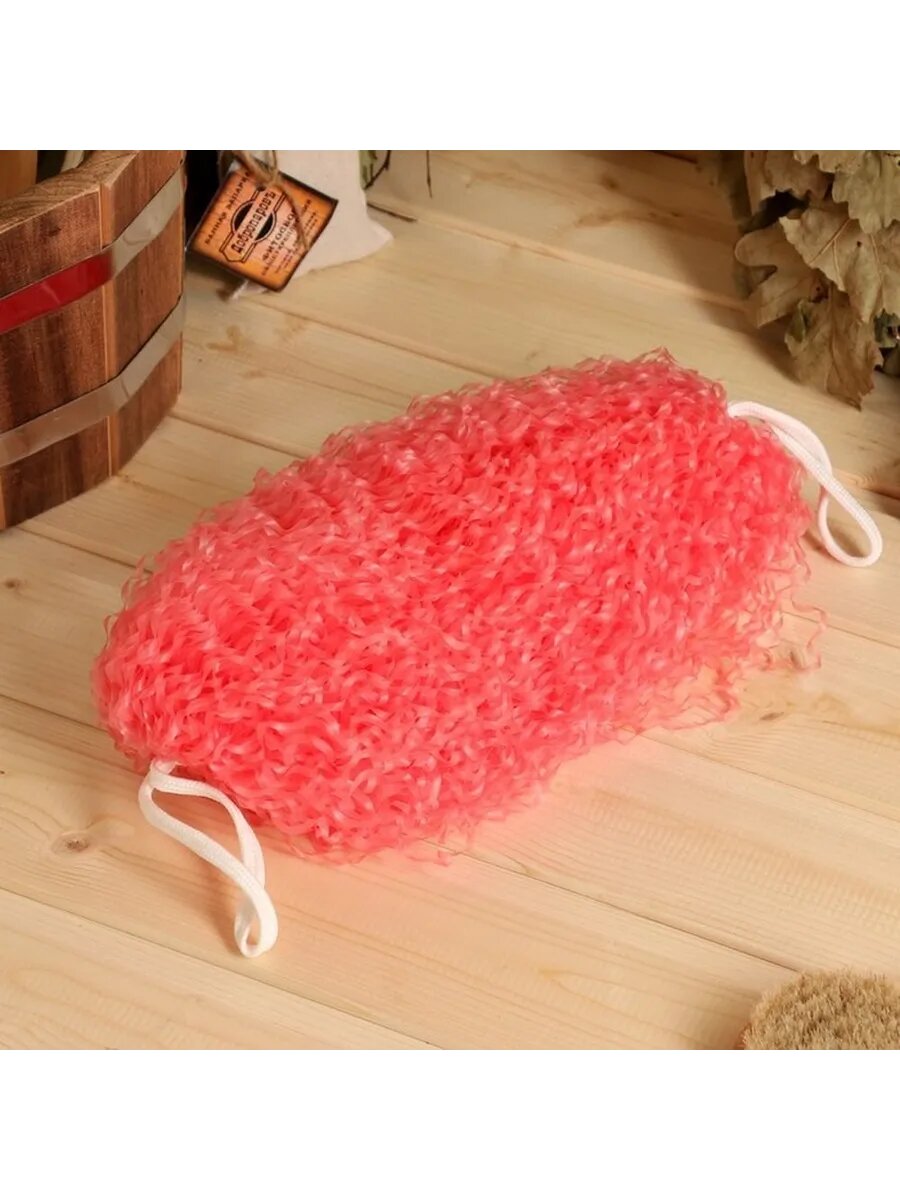 Большая банная мочалка-«Бублик» микс 32 см